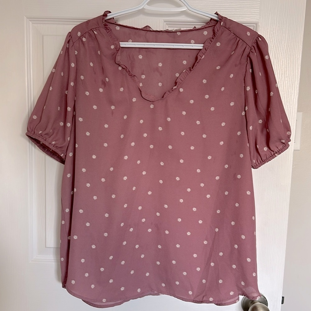 🔥LUSH 1X made in Guatemala 100% polyester move colour with white flowers